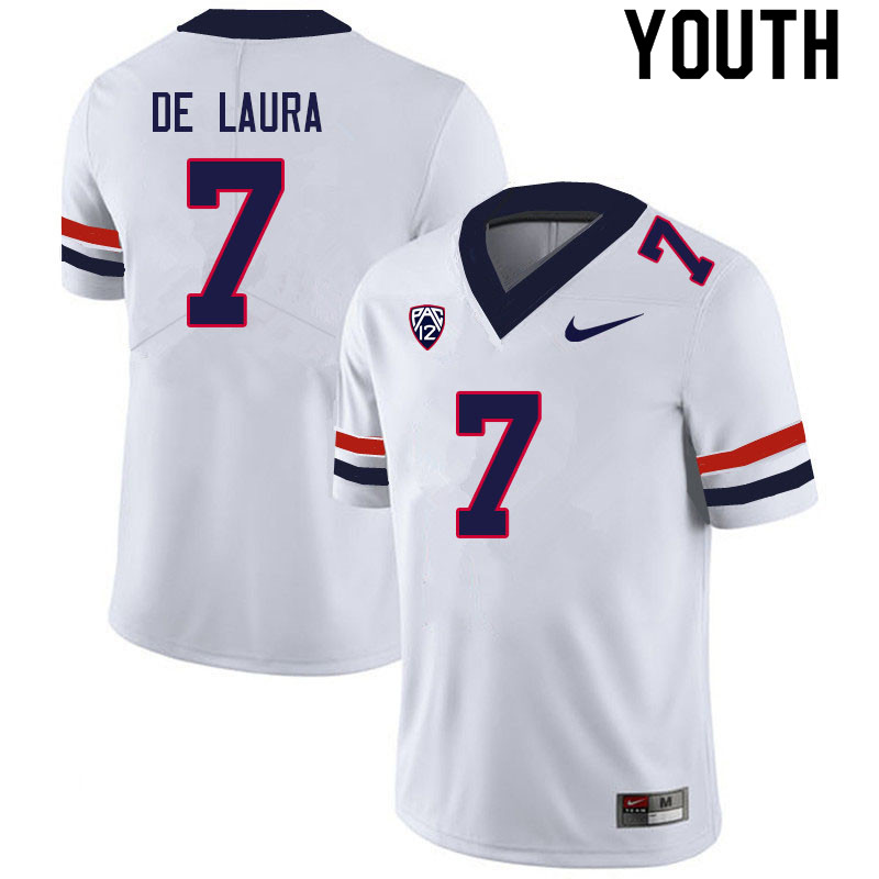 Youth #7 Jayden de Laura Arizona Wildcats College Football Jerseys Sale-White